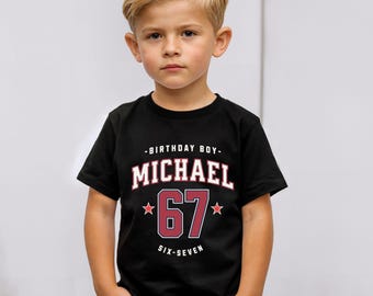 Chemise personnalisée pour 67 anniversaires, thème Six Seven