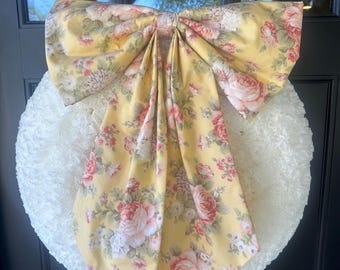 Fabric Bow for Summer Decor for Front Door Floral Aesthetic Summer Decor Bow Summer Decor Oversized Bow for Wreath