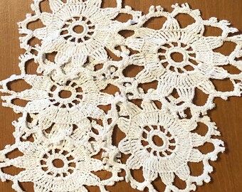 Crochet kit for inspiration 14 different colors 6 crochet doilies for scrapbooking decorations and appliques