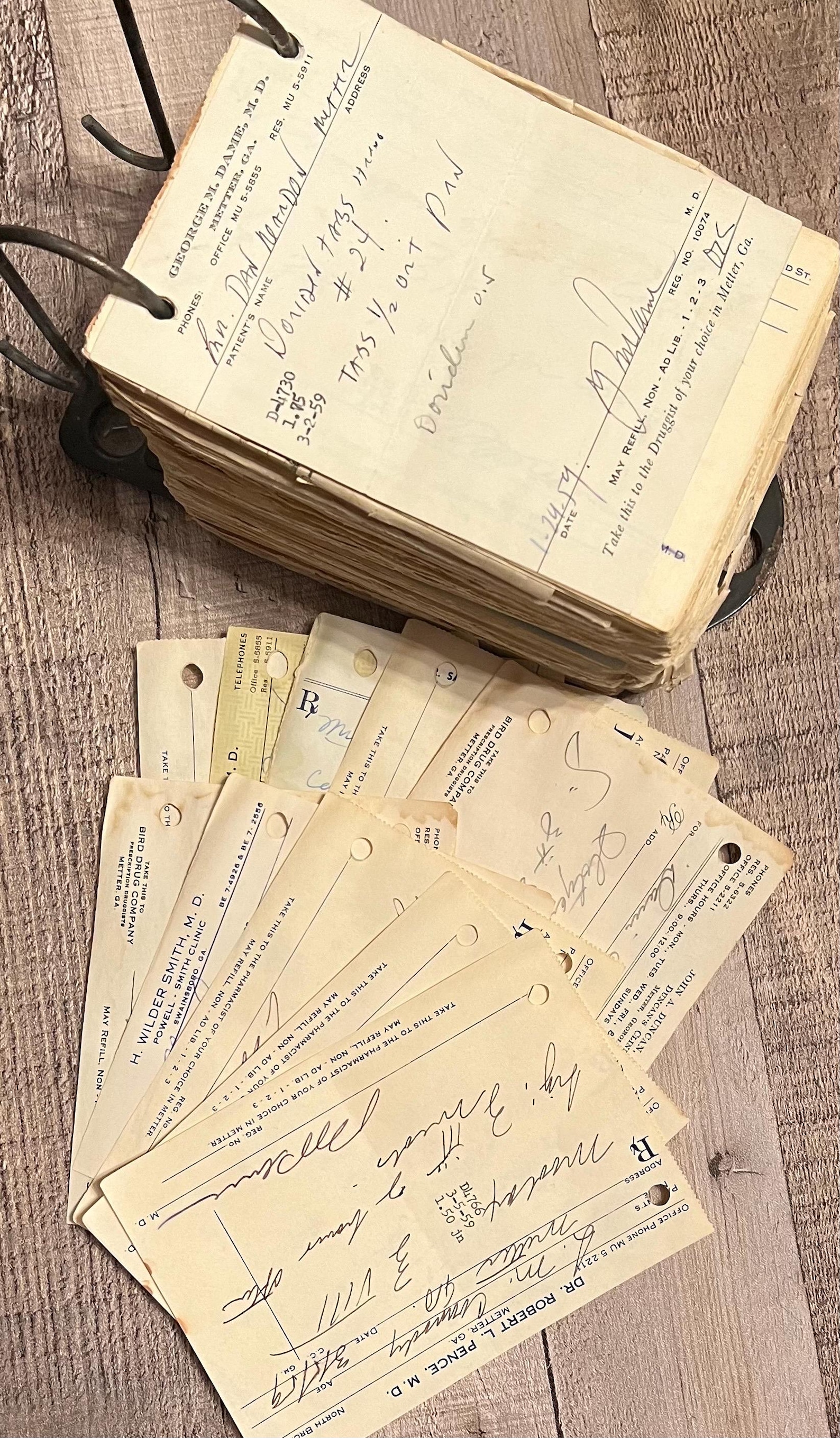 10 Antique Vintage Rx Prescription Slips, Doctor, Handwritten ...