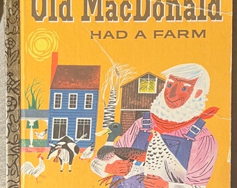 Vintage Golden Book, Old MacDonald Had A Farm, Children’s Books, Alter or Use Pages in Journals, Ephemera, Altered Art, Mixed Media