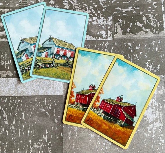 4 Vintage Barn Playing Cards, Rare, Junk Journal Farm Ephemera,  Embellishment, Country Scrapbooking, Mixed Media, Altered Art, Free  Shipping - Etsy