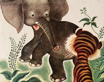 Vintage Golden Book, The Saggy Baggy Elephant, Children’s Books, Alter or Use Pages in Journals, Ephemera, Altered Art, Mixed Media