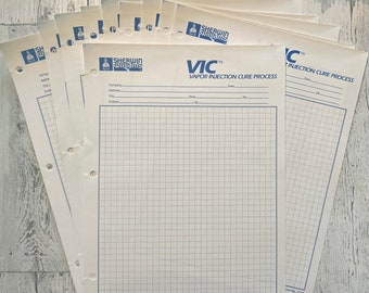 15 Vintage Quad Ruled Graph Paper, Blue Print, Journal Ephemera, Altered Art, Scrapbooking, Mixed Media Embellishment,  Sherwin, Free Ship