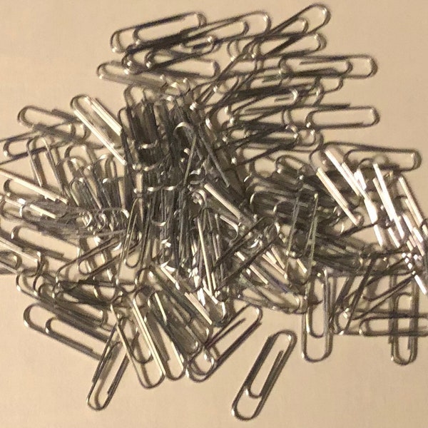 100 Silver No. 3 Gem Paper Clips - Journal Embellishment - Scrapbooking - Bulk Buy