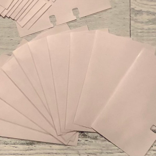 10 - 4 x 2.5, Blank Rolodex Refill Cards, Plastic Sleeves, Ephemera, Junk Journal, Scrapbook, Wedding Notes, Free Shipping