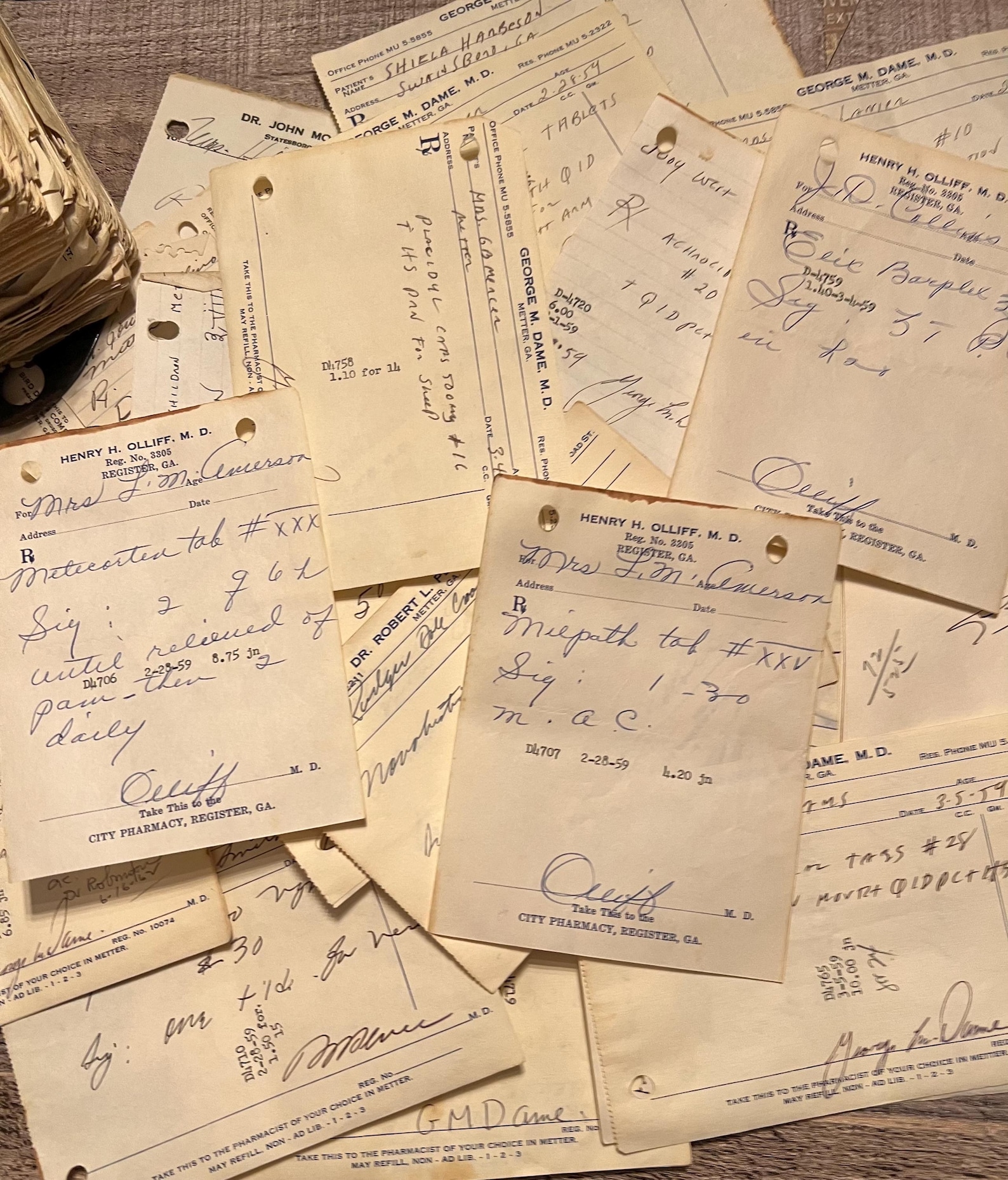 10 Antique Vintage Rx Prescription Slips, Doctor, Handwritten ...