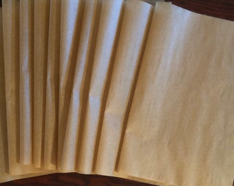 10 Large Sheets of Parchment Paper, 12” x 12”, Journal Ephemera, Embellishment, Mixed Media, Altered Art, Free Shipping