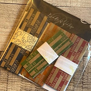 50 Vintage Flat Coin Wraps: Nickel, Dime, Quarter, Scrapbook Ephemera