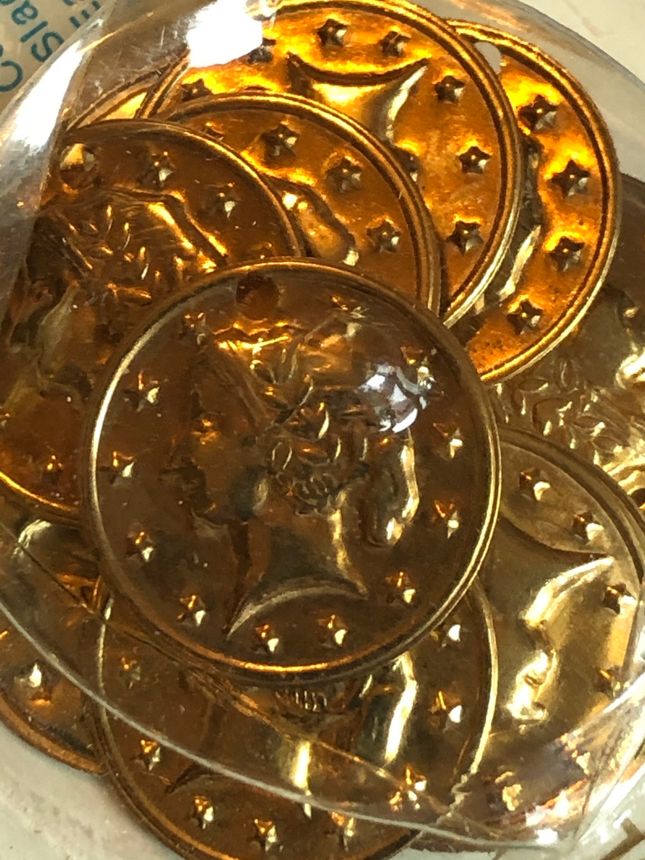 Lot of 18 Unique Lady Coin Buttons Metal Buttons Antique Etsy