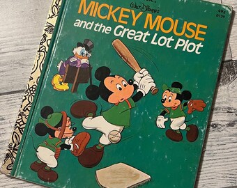 Vintage Golden Book Mickey Mouse and the Great Plot, Children’s Books, Alter or Use Pages in Journals, Ephemera, Altered Art, Mixed Media