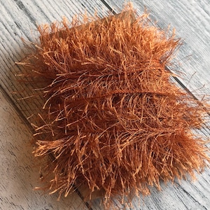 4 Yards Paprika/Rust Eyelash Trim, Yarn, Fiber, Journals, Scrapbooks, Mixed Media, Free Shipping