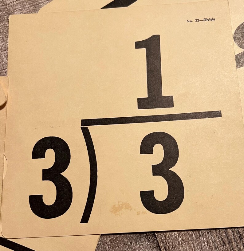 Vintage Math Flashcards: Square Junk Journal Embellishments, Set of 10 ...