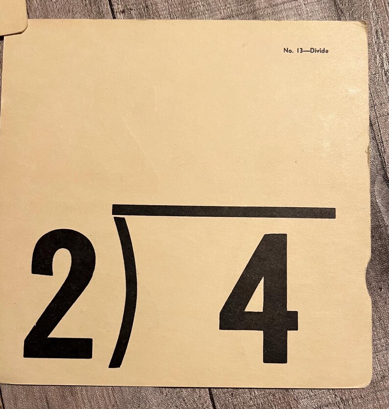 Vintage Math Flashcards: Square Junk Journal Embellishments, Set of 10 ...