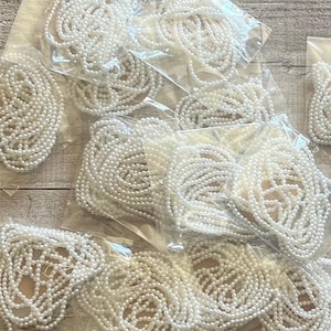 16 Feet of Pearl String Embellishment, Doll Clothes, Wedding Veil, Headband, Sewing Crafts, Beads, Beaded Project, Junk Journal Cover