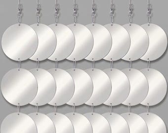 24PCS Reflective Bird Scare Discs Outdoor Bird Deterrent, Double Sided Hanging Bird Reflectors for Garden Patio Yard