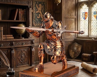 Knight Pen Holder Desk Organizer, King’s Guard Resin Pen Stand, Medieval Office Decor, Unique Desk Accessory, Gothic Desk Decor