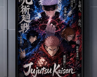 Jujutsu Kaisen Wall Art Poster, Gojo Satoru Anime Manga Print, Yuji Itadori Anime Wall Decor for Otaku Room
