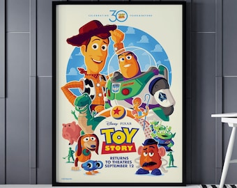 Toy Story Movie Poster Print, Christmas Gifts, Animation Movie Gift, Toy Story Wall Art, Toy Story Print, Gift for Toddler, Movie Fan Gifts