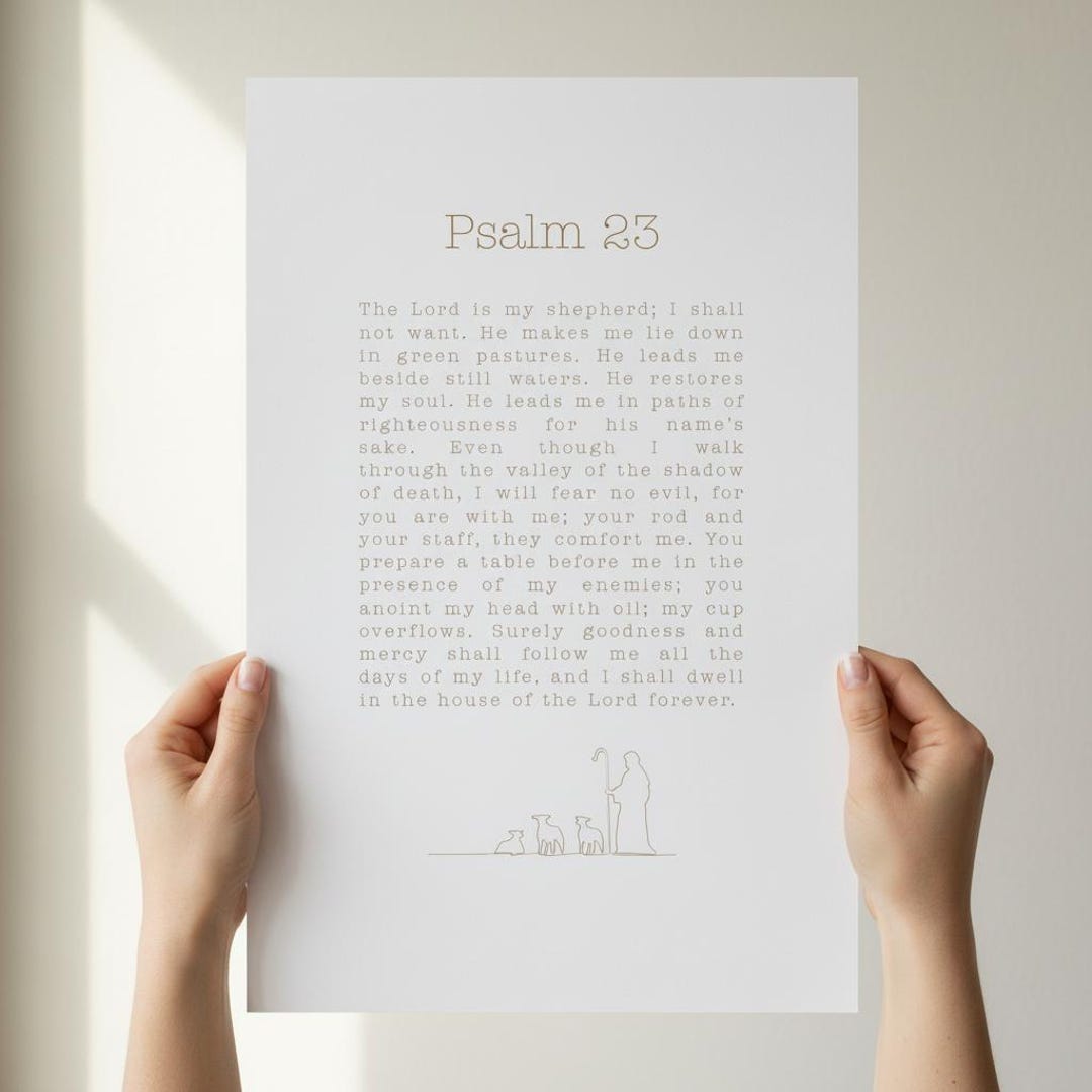 Psalm 23 Print: Christian Bible Verse Wall Art - Etsy