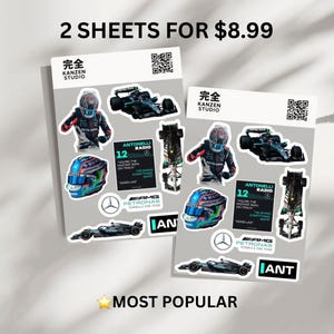 Italian GP Rookie #12 Sticker Pack | Silver Arrow Racing Aesthetic | Motorsport Fan Gift | Laptop Planner Stickers