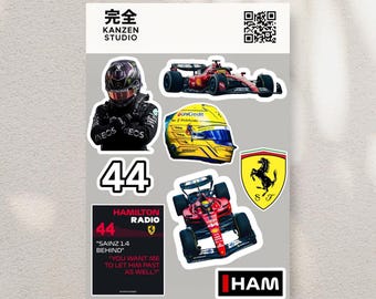 F1 Lewis Hamilton Sticker Pack | Racing Aesthetic Laptop & Planner Stickers | Clean Design Motorsport Gift