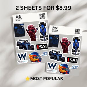 Number 55 Carlos Sainz F1 Spanish GP Racer Sticker Pack | Smooth Racing Aesthetic | Motorsport Fan Gift | Laptop Planner Stickers