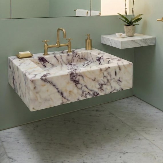 Handmade Calacatta Viola Marble Sink - Bold Luxury Basin