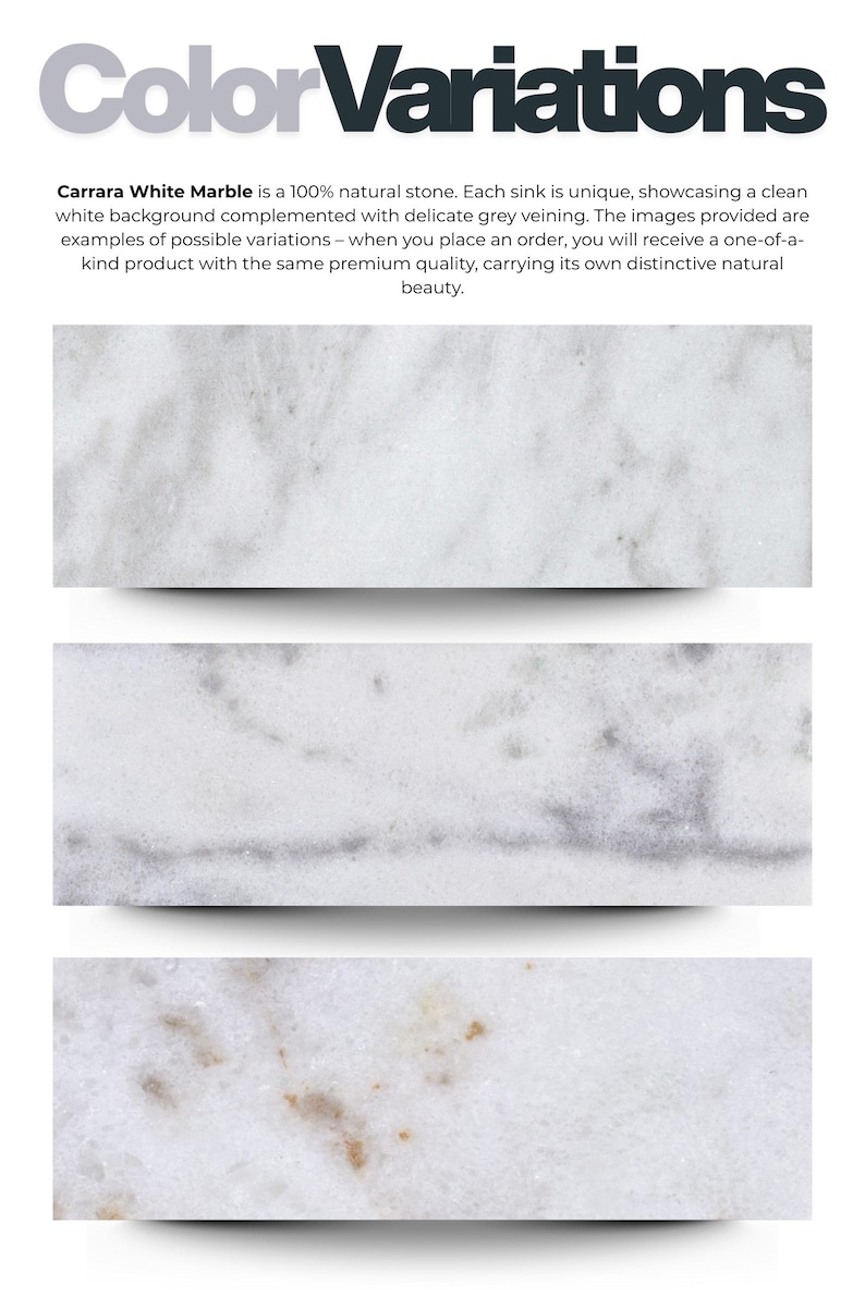 Carrara White Marble Sink | Fluted Vanity Top with Optional Backsplash | Handmade Italian Bathroom Basin image 17