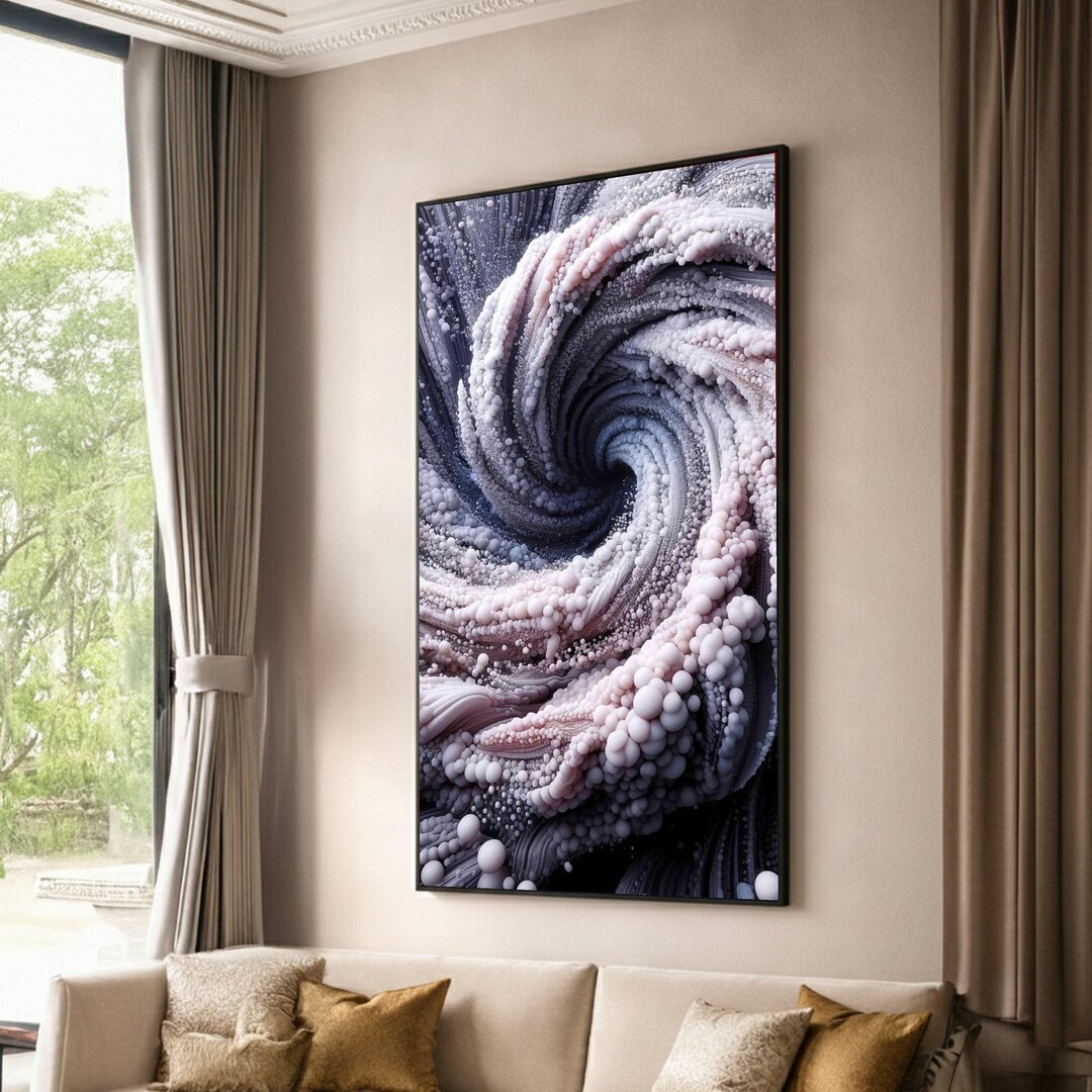 Abstract Spiral Vortex Canvas, Bubble Swirl Art, Modern Wall Decor ...
