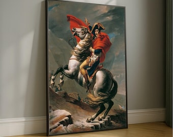 ナポレオン・ボナパルトのアルプス越え、キャンバスに描かれた油絵の