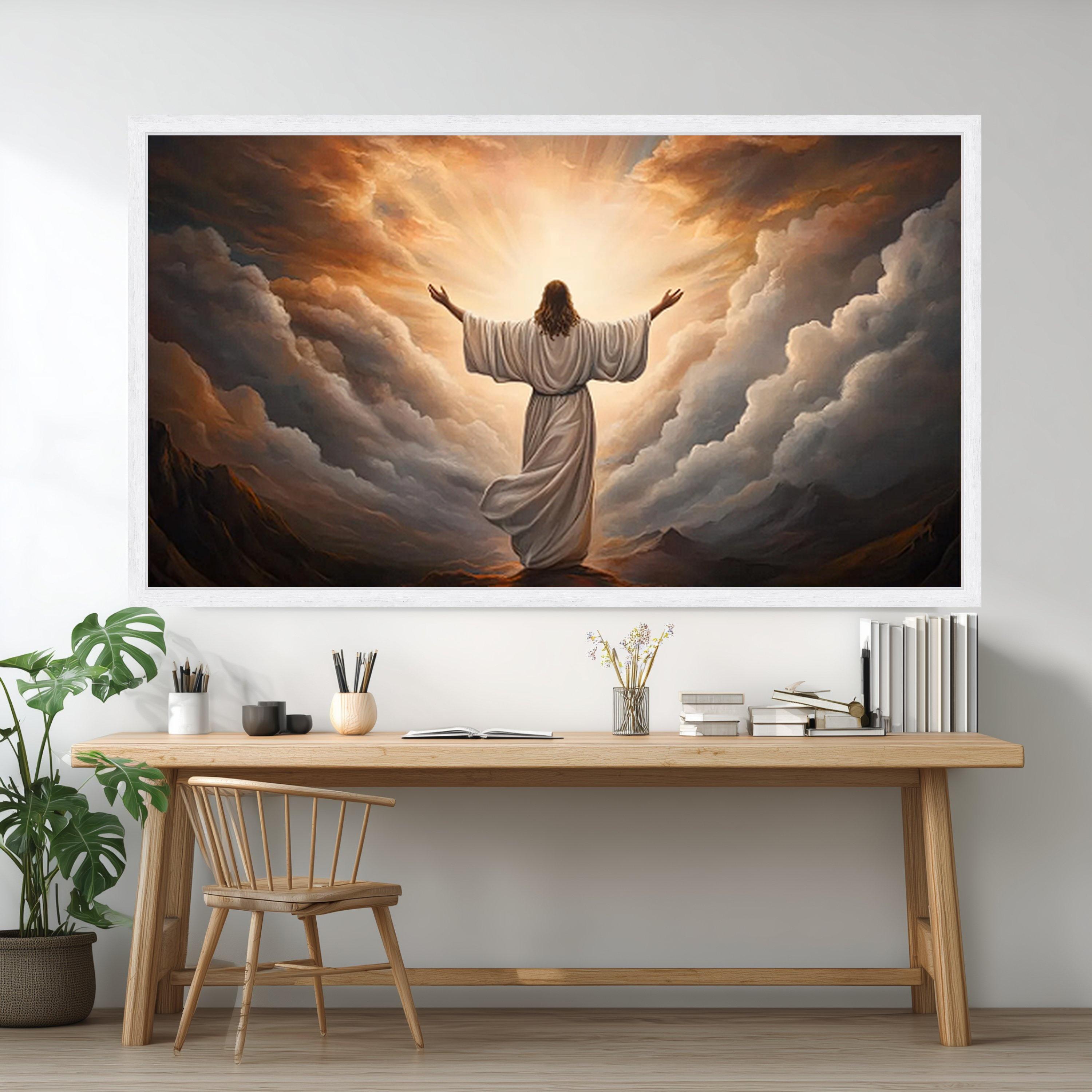 Radiant Jesus Christ Canvas Wall Art, Spiritual Christian Decor ...