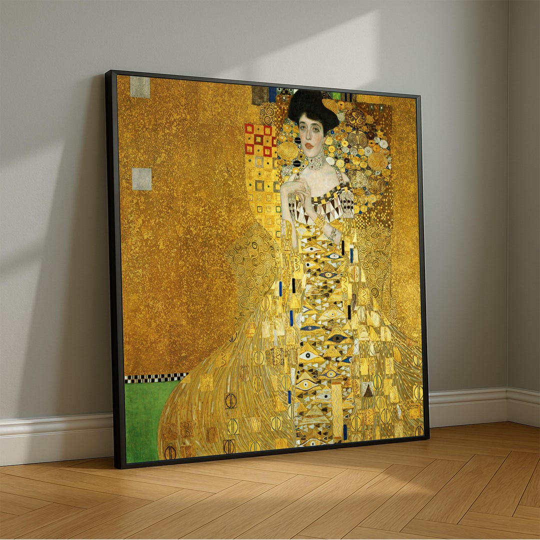 Gustav Klimt the Kiss Canvas Painting, Golden Romantic Wall Art ...