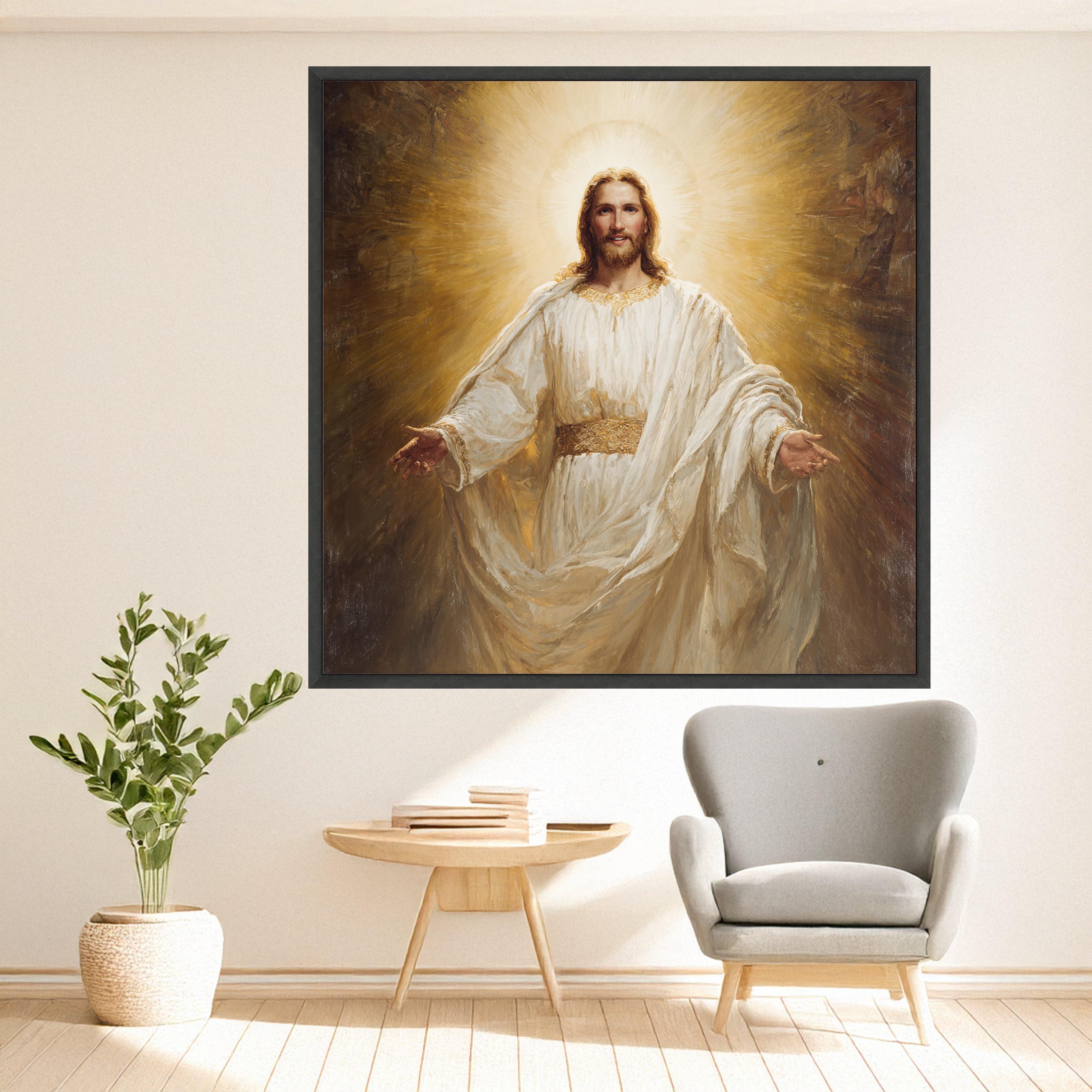Radiant Jesus Christ Canvas Wall Art, Spiritual Christian Decor ...