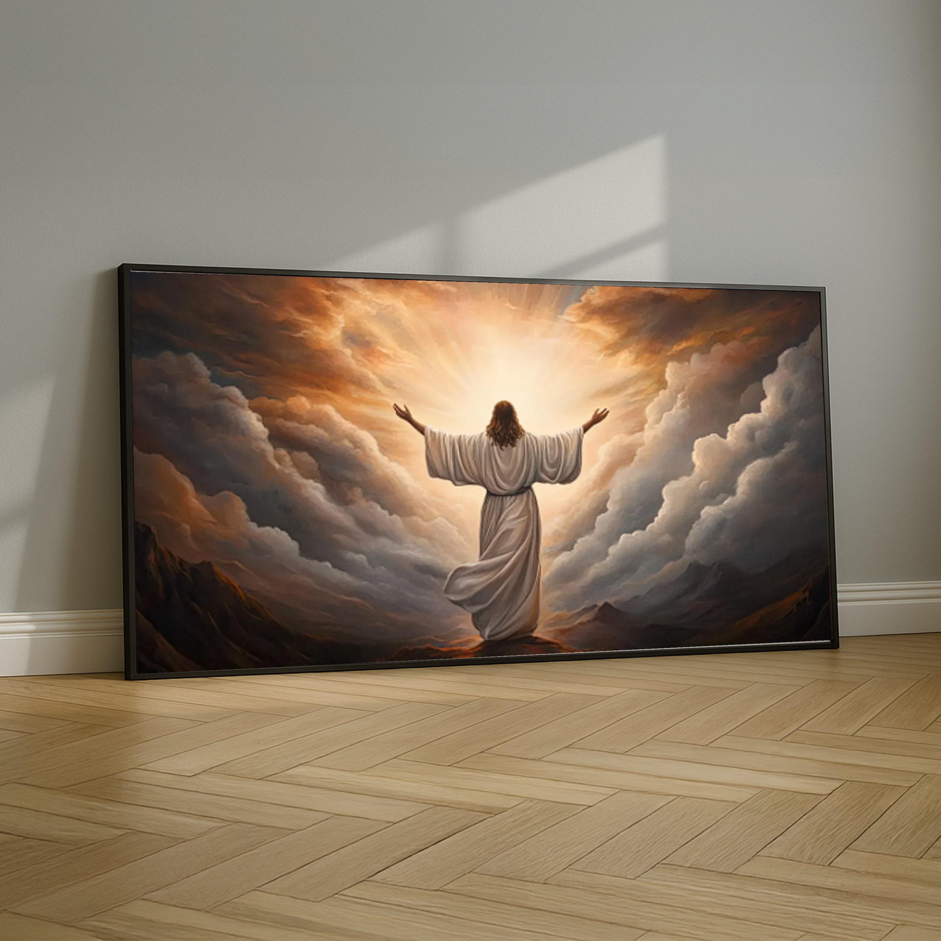 Radiant Jesus Christ Canvas Wall Art, Spiritual Christian Decor ...