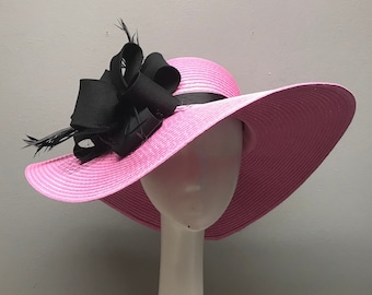 6" BRIM Kentucky Derby Hat Horse Race Hat Bridal Shower Hat Church Hat Tea Party Hat Wedding Hat Sun Hat Fancy Hat