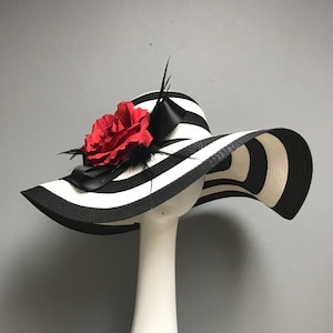 6" Brim Kentucky Derby Hat Horse Race Hat Bridal Shower Hat Church Hat Tea Party Hat Wedding Hat Sun Hat Fancy Hat