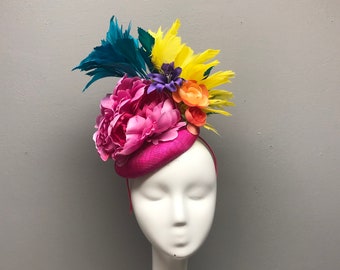 Floral Fascinator Floral Crown Kentucky Derby Bridal Shower Headband Headpiece