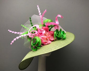 Floral Fascinator Floral Crown Kentucky Derby Bridal Shower Headband Headpiece