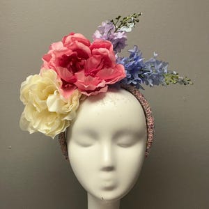 Floral Fascinator Floral Crown Kentucky Derby Bridal Shower Headband Headpiece