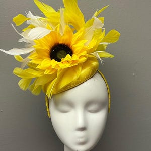 Floral Fascinator Floral Crown Kentucky Derby Bridal Shower Sunflower Headband Headpiece
