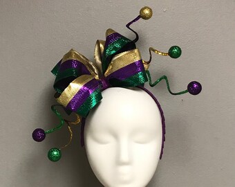 mardi gras beaded headband