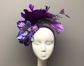 Floral Fascinator Floral Crown Kentucky Derby Bridal Shower Headband Headpiece