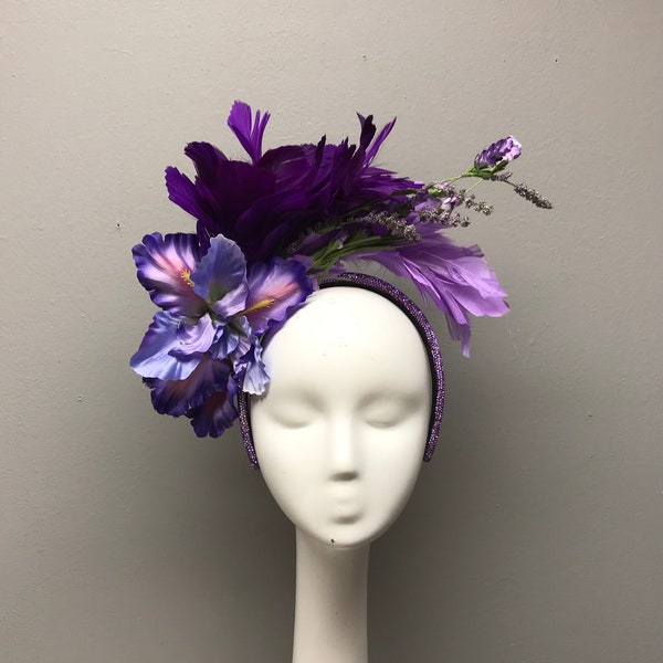 Floral Fascinator Floral Crown Kentucky Derby Bridal Shower Headband Headpiece