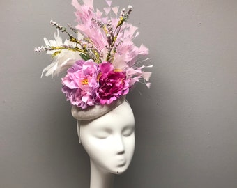 Floral Fascinator Floral Crown Kentucky Derby Bridal Shower Headband Headpiece