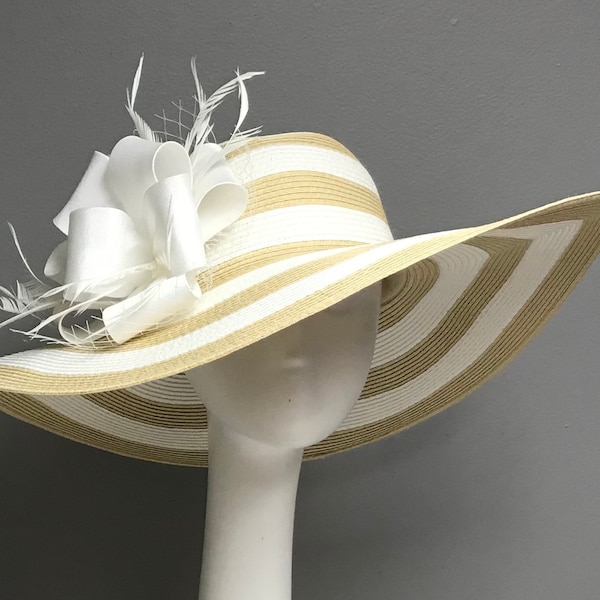 6" Kentucky Derby Hat Horse Race Hat Bridal Shower Hat Church Hat Tea Party Hat Wedding Hat Sun Hat Fancy Hat