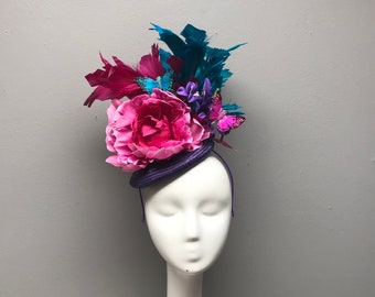 Floral Fascinator Floral Crown Kentucky Derby Bridal Shower Headband Headpiece