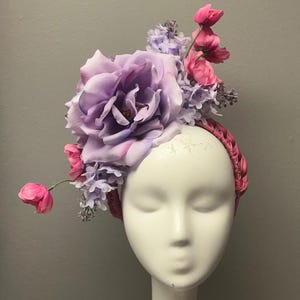 Floral Fascinator Floral Crown Kentucky Derby Bridal Shower Headband Headpiece