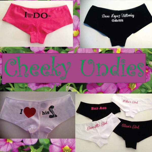 WHITE Personalized Ladies' Shorty Cheeky Panties