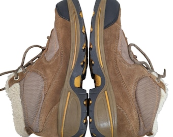 Botas de senderismo Earth Spirit Lavender para mujer, talla 7.5, de ante marrón con forro de borrego sintético, modelo 86536SA